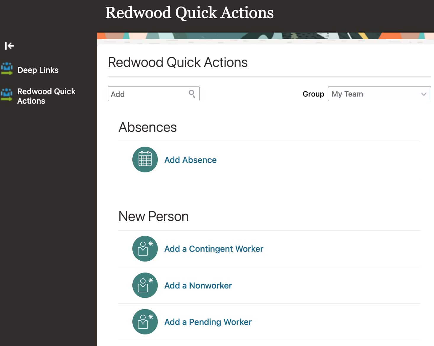 Redwood Quick Actions