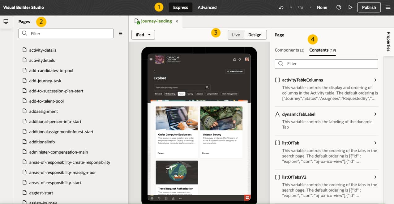 Visual Builder Express and Business Rules for Cloud HCM
