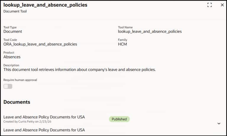 Document Tool in AI Agent Studio | fusioncoe