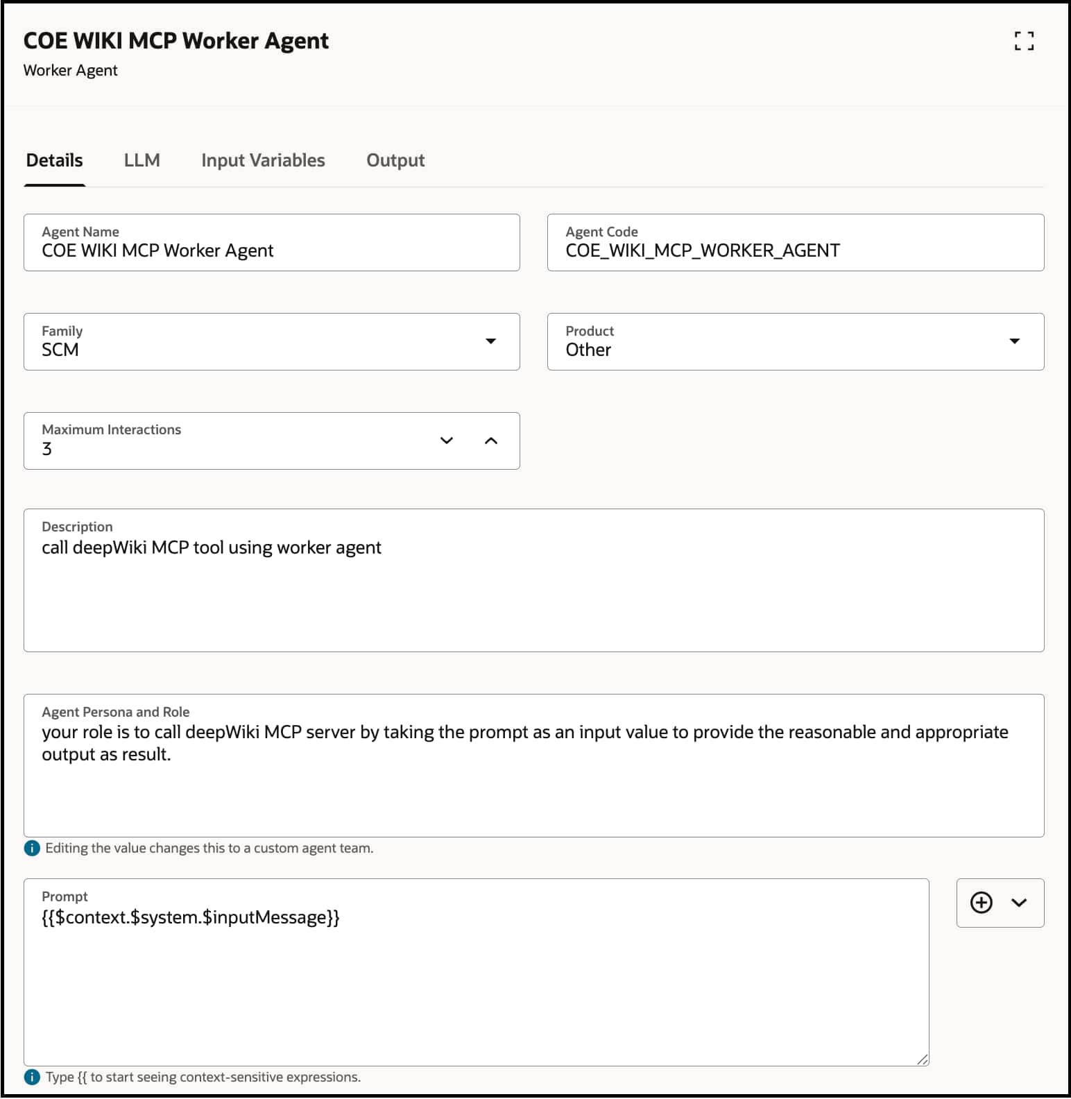 Worker Agent details
