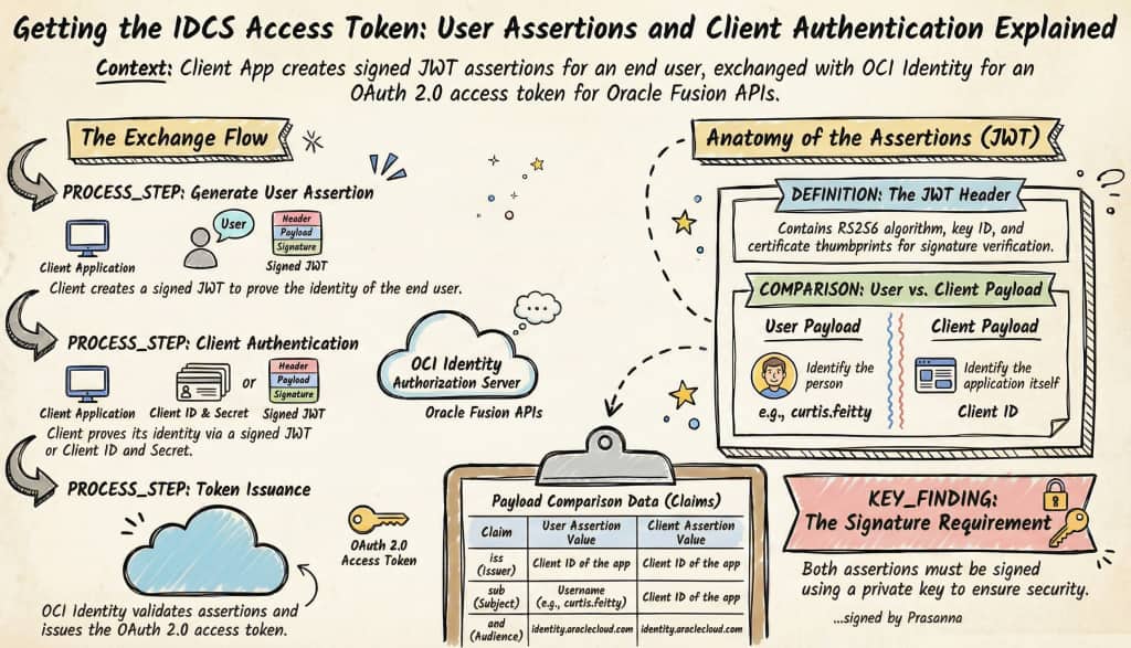 Getting the IDCS Access Token: User Assertions and Client Authentication