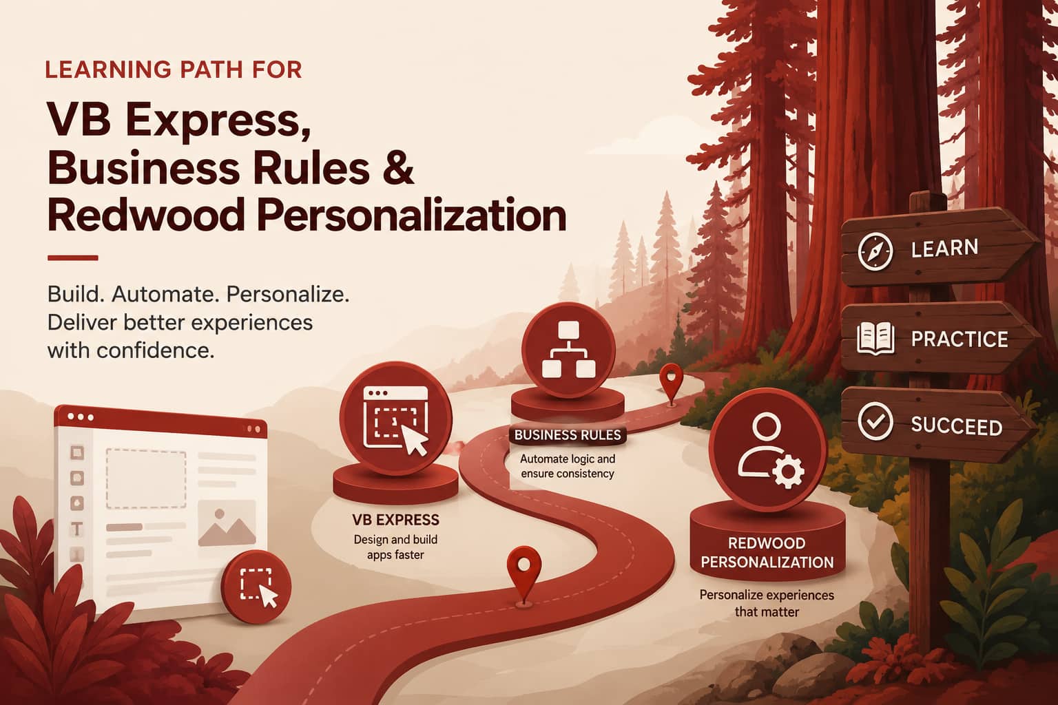 Learning Path for VB Express, Business Rules & Redwood Personalization