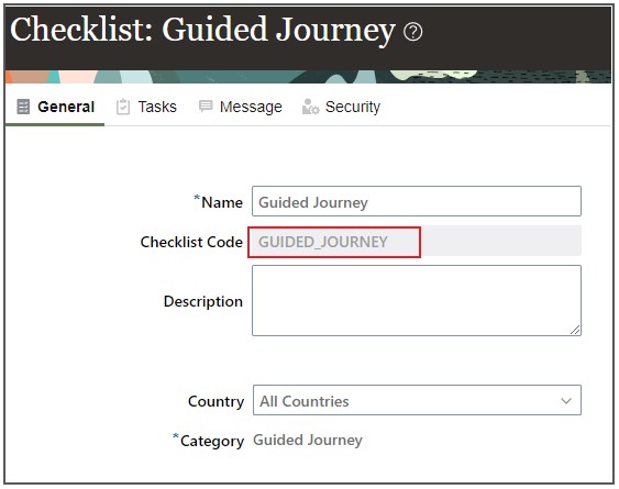 Find the Guided Journey Checklist Code