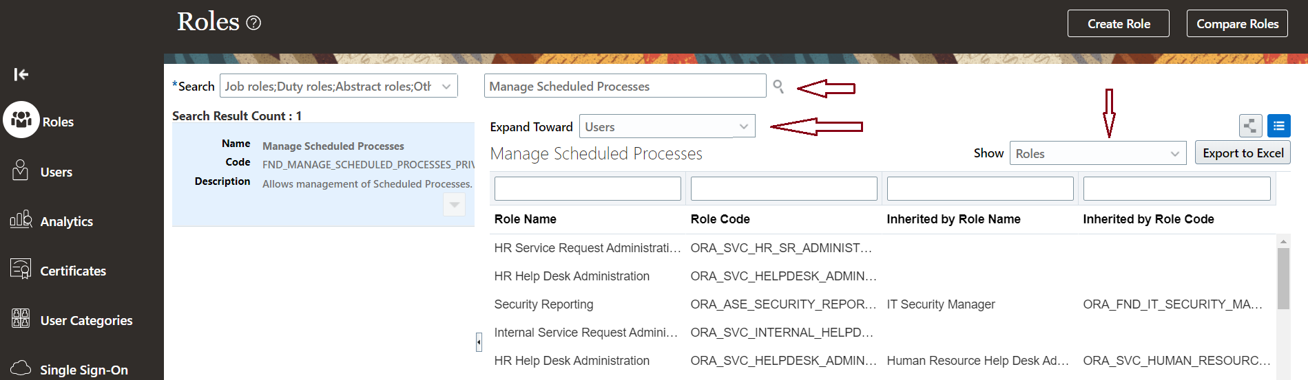Schedule Processes Roles