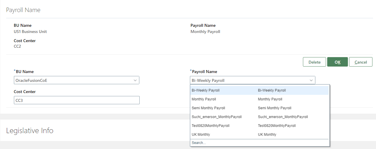 Enter mapping info in Location Details using HDL