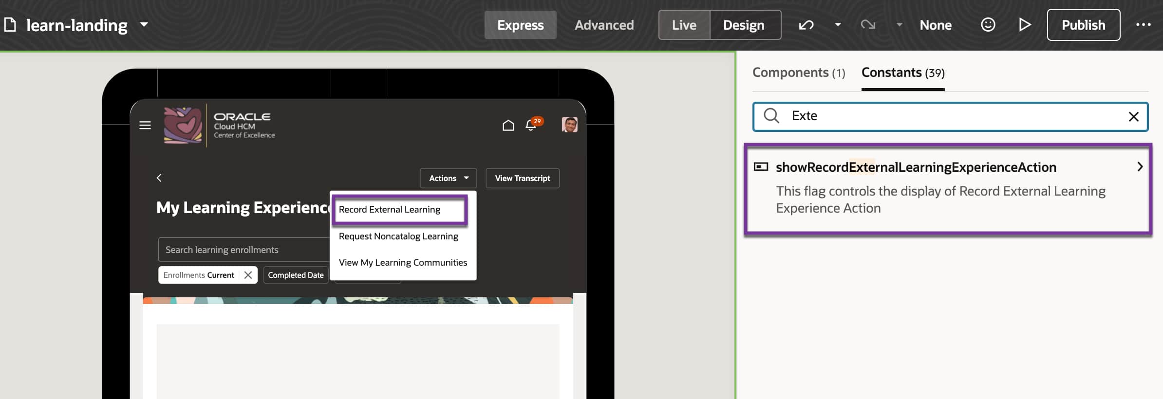 Personalizing Oracle Learning Using Visual Builder Express | fusionhcmcoe