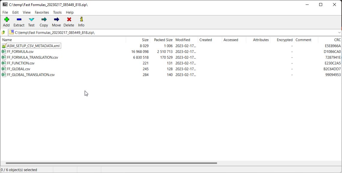 Extract ASM_SETUP_CSV_METADATA.xml from the downloaded zip file