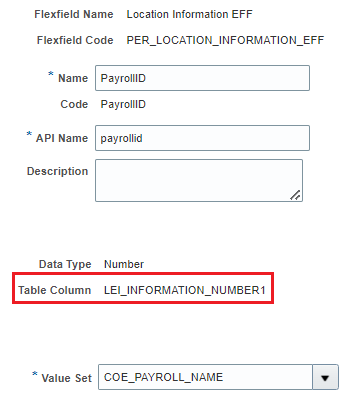 Payroll ID should be stored in the EFF attribute instead of Payroll Name