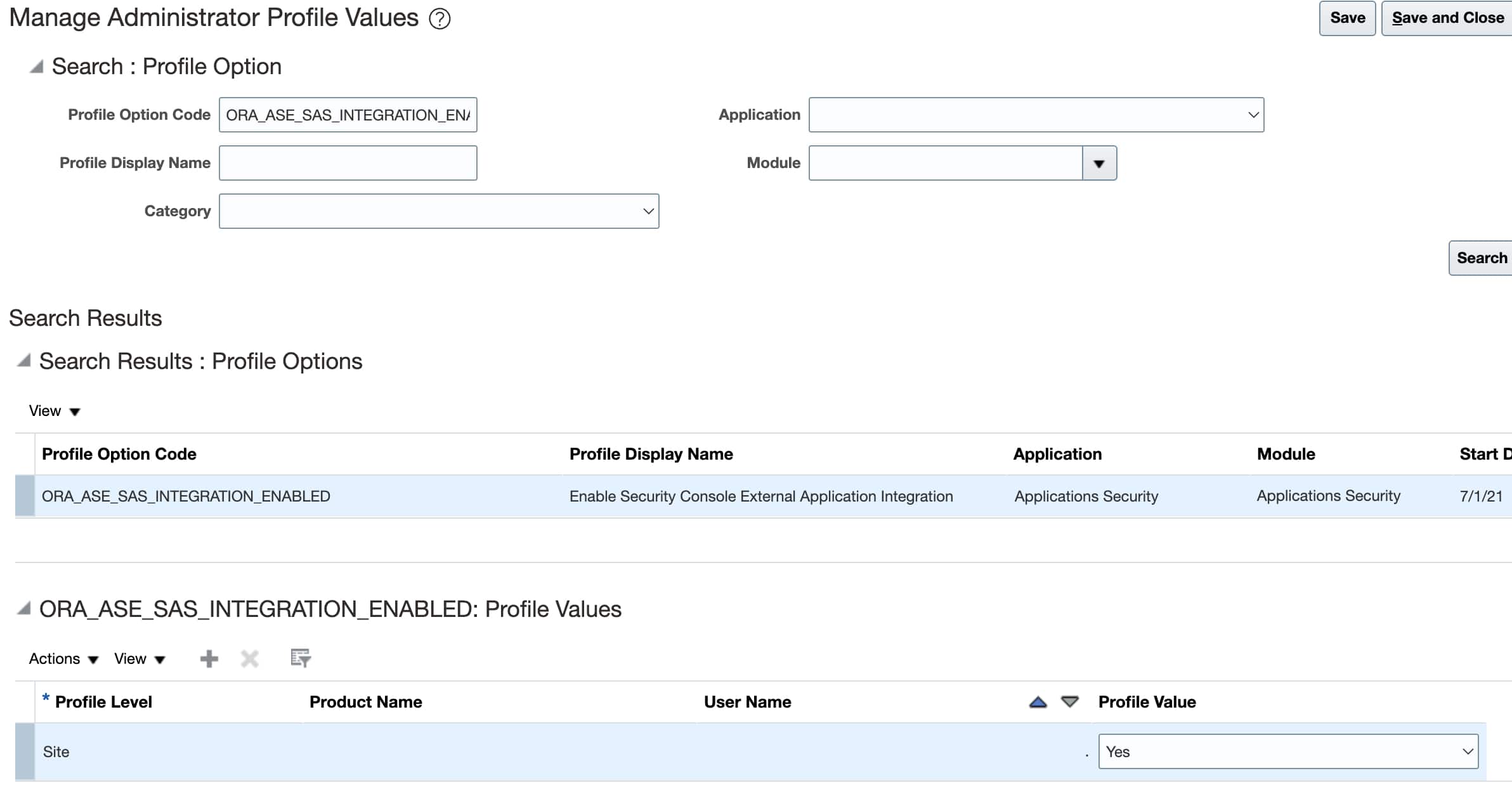 Manage Administrator Profile Values