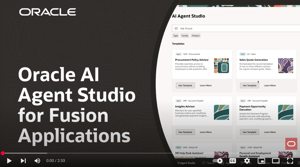 See a brief demo of the Oracle AI Agent Studio