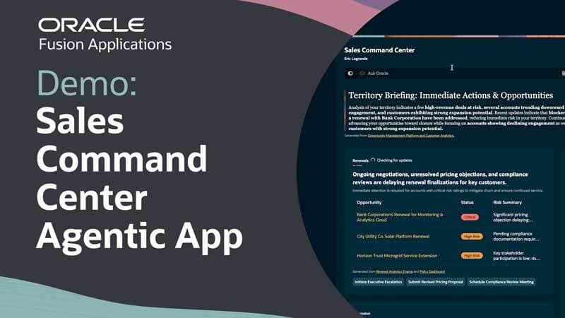 Thumbnail of the Sales Command Center Agentic App demo video