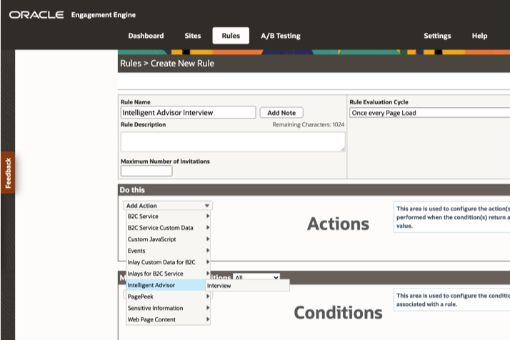 Engagement Engine support for Intelligent Advisor interviews