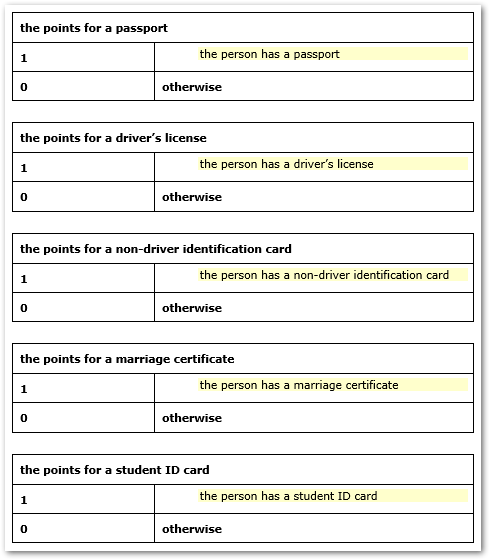rules to set each number attribute to 1 if the Boolean is selected and 0 if the Boolean is not selected