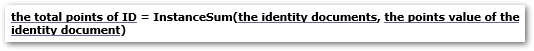 A Word rule that sums the points of identification 