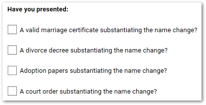 A label with individual Boolean attributes in an interview