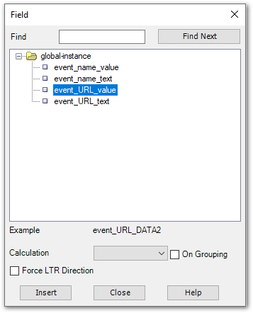 The _value version for an attribute in the field in a form template
