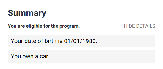 OPA explanation on interview summary screen