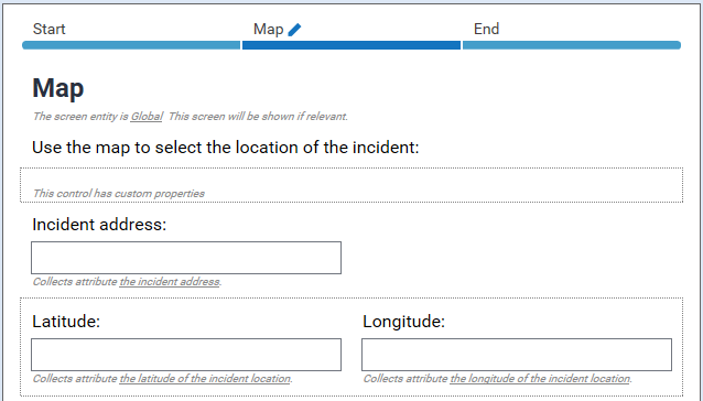 The Interview tab in Policy Modeling showing the control for the Incident address on the screen