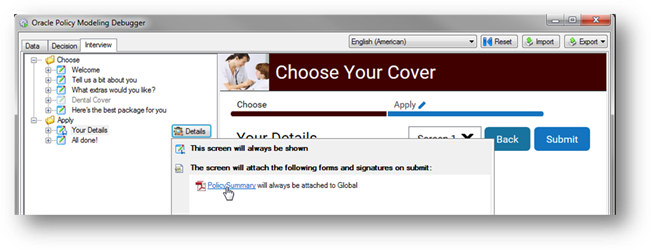 Testing attached documents in the OPM Debugger