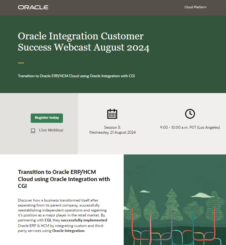 Transition to Oracle ERP/HCM Cloud using Oracle Integration with CGI–Webcast August 21st 2024