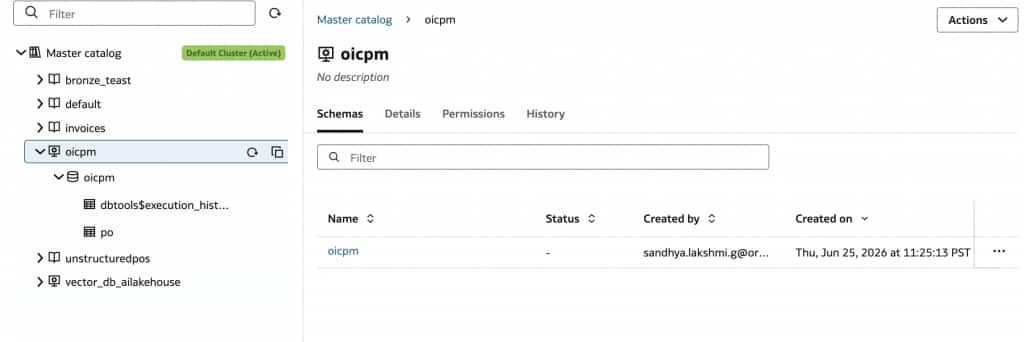 PO metadata in AIDP workbench