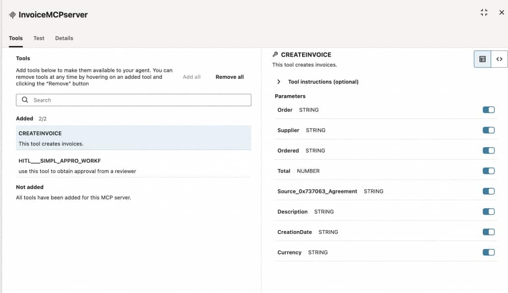 Add the tools from the MCP server