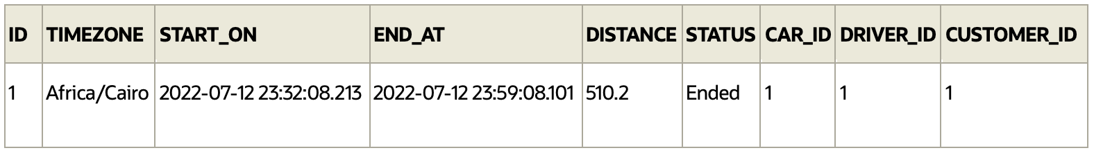 Snapshot to the saved database record