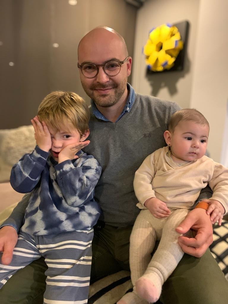 Paolo y sus hijos Salvatore y Siena 