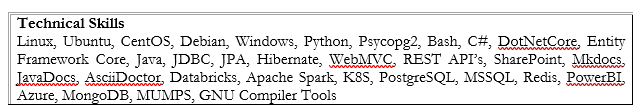 example of how to include technical skills on a resume