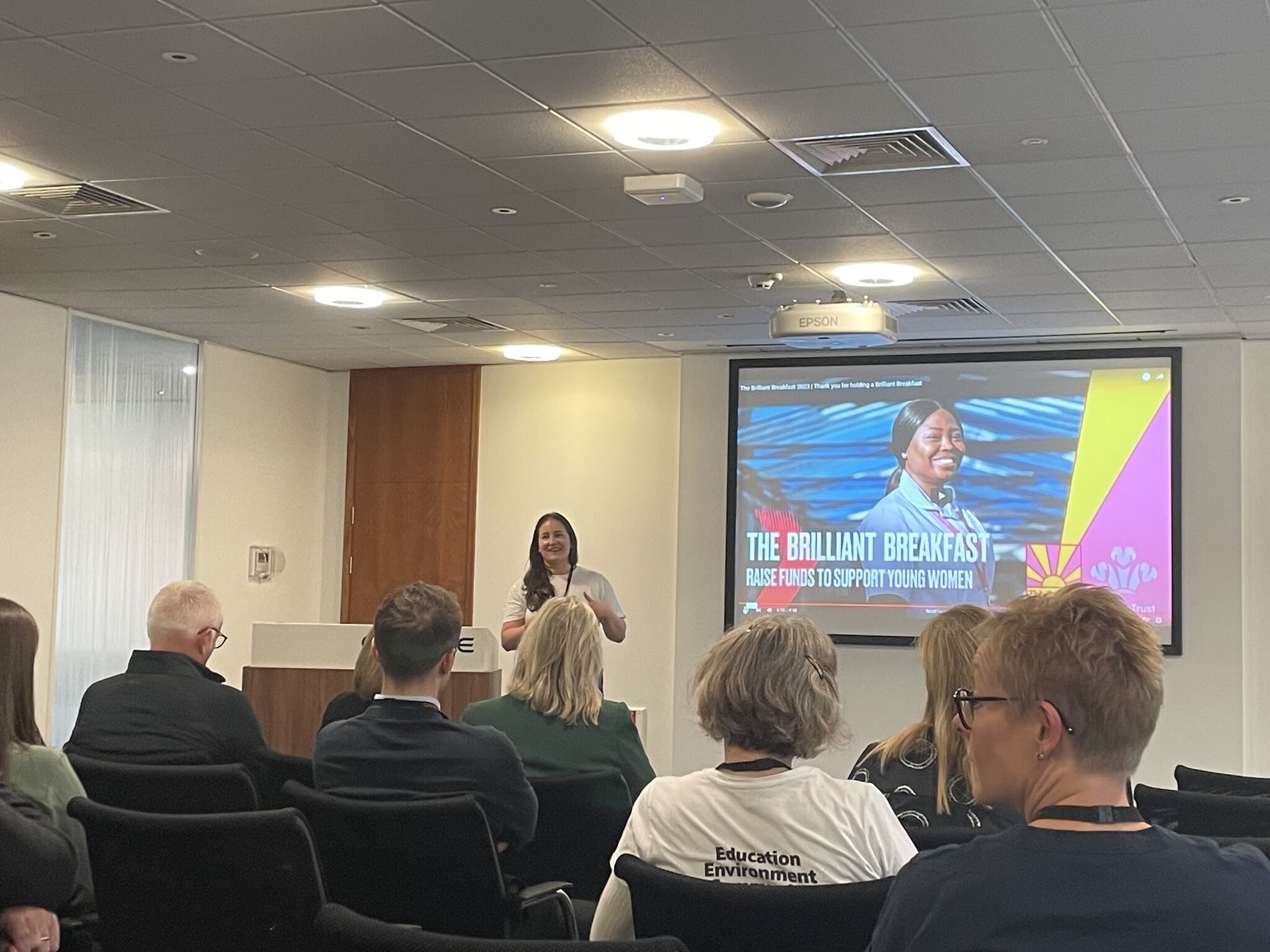 Tracy presenting at The Prince's Trust Brilliant Breakfast