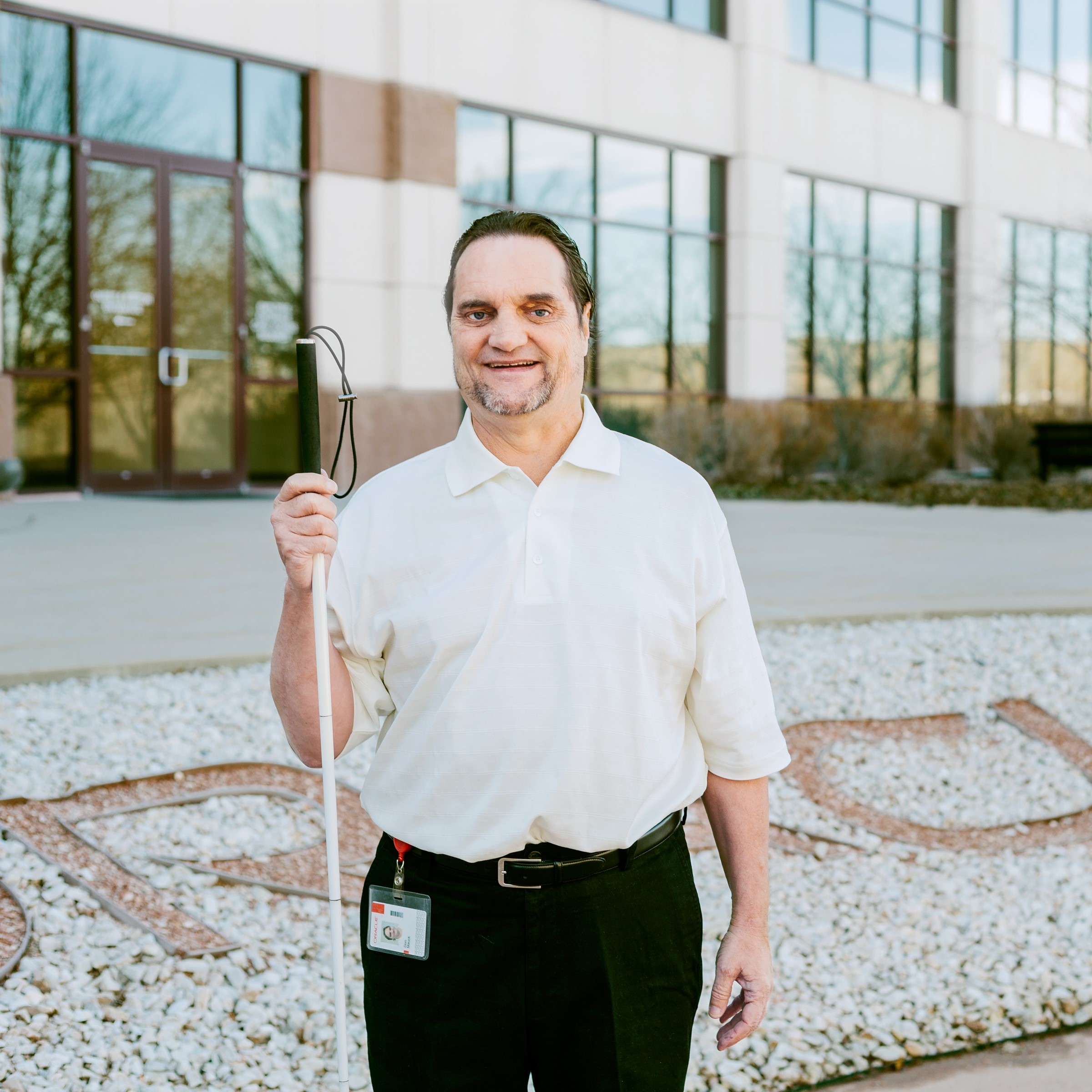 Don Mauck standing in front of Oracle office