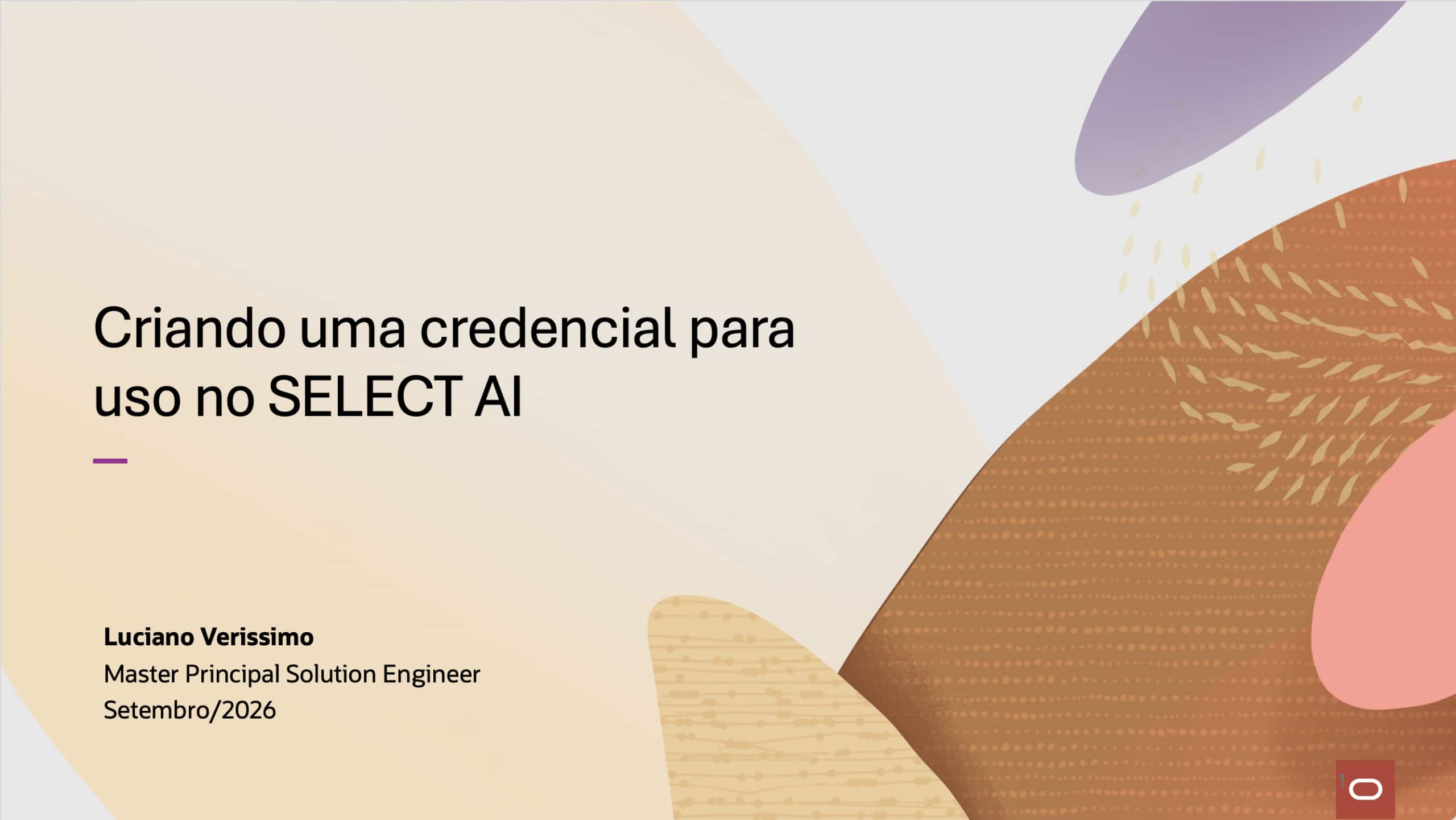 Criando uma credencial para uso no SELECT AI