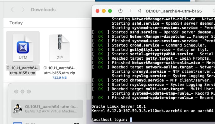 Oracle Linux on Apple Silicon with UTM