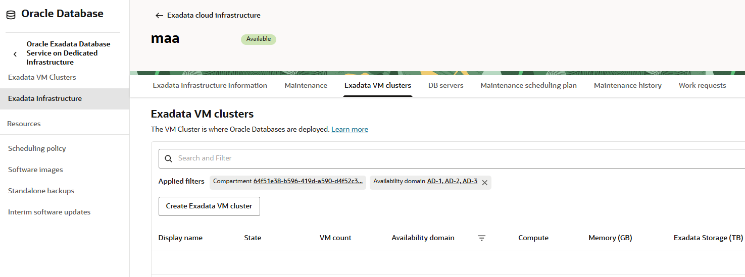 Create Exadata VM Cluster