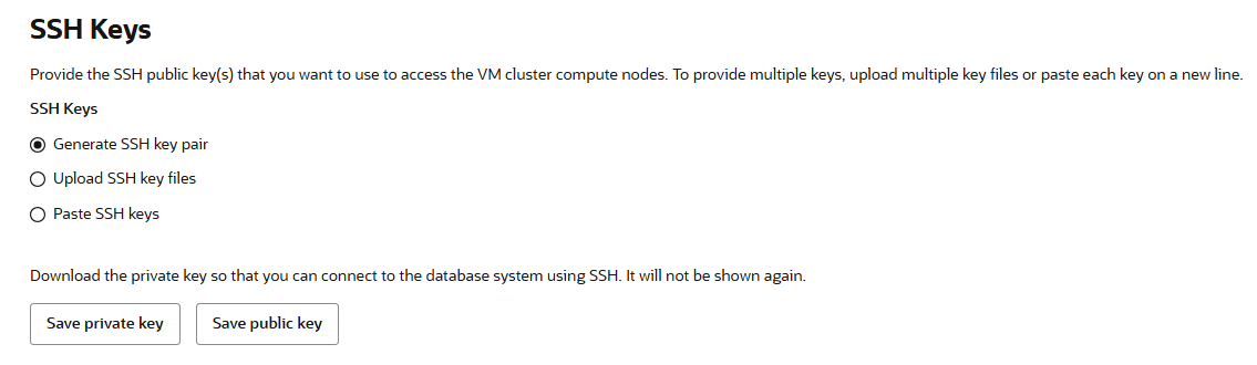 Exadata VM Cluster SSH Key