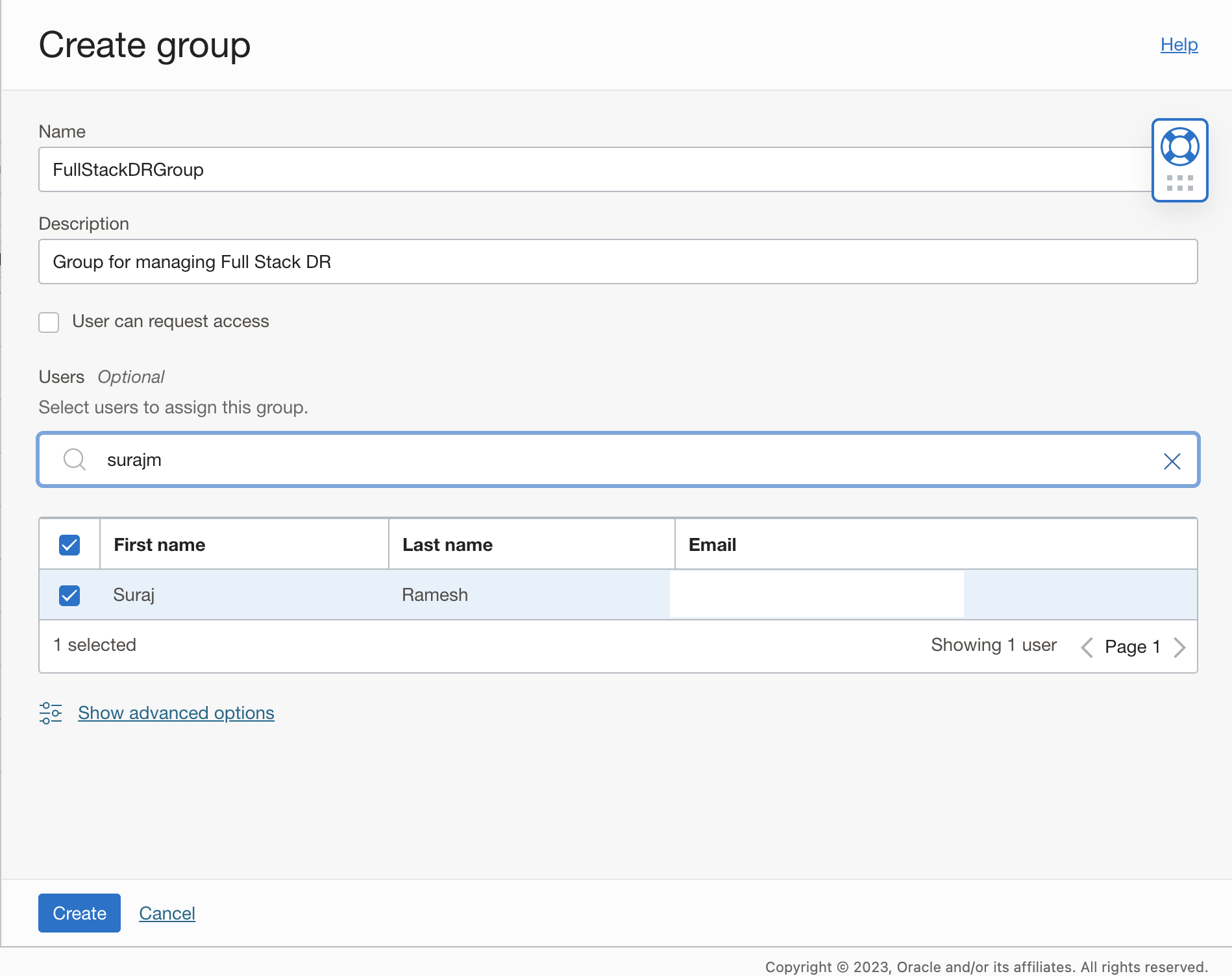 Create group