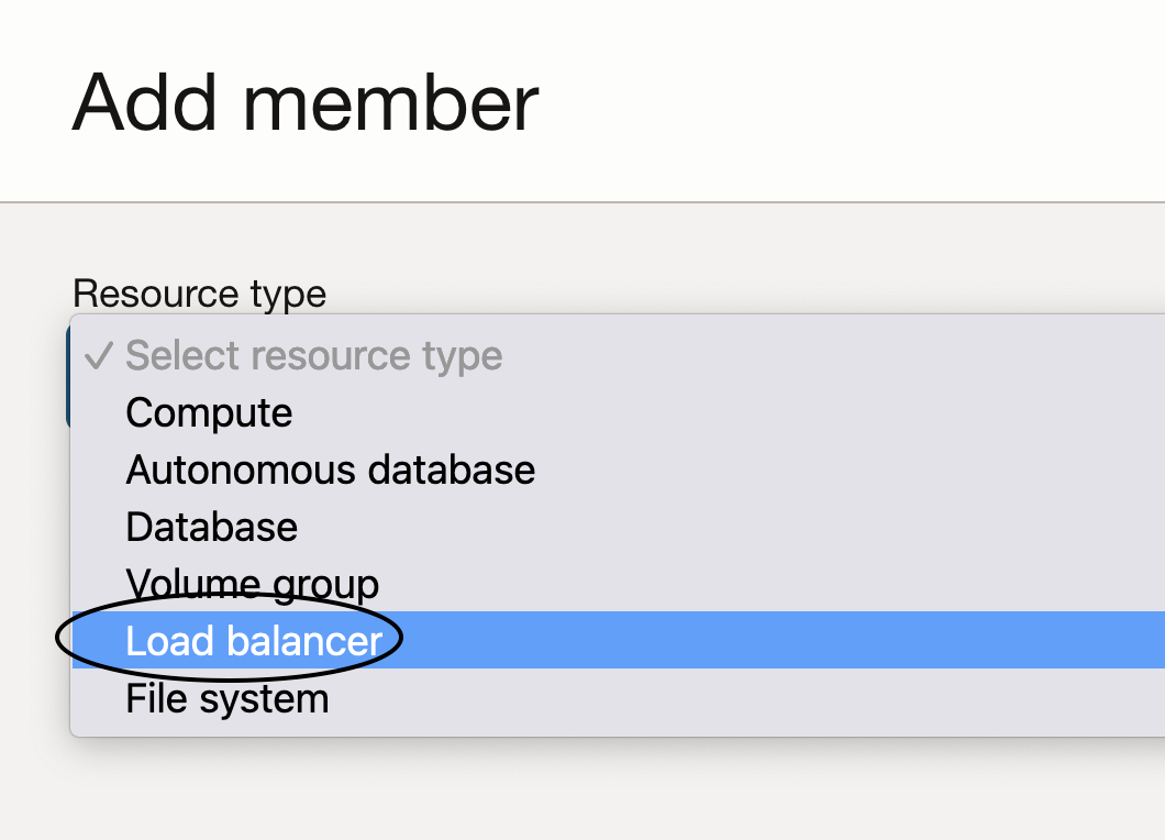 Load Balancer member