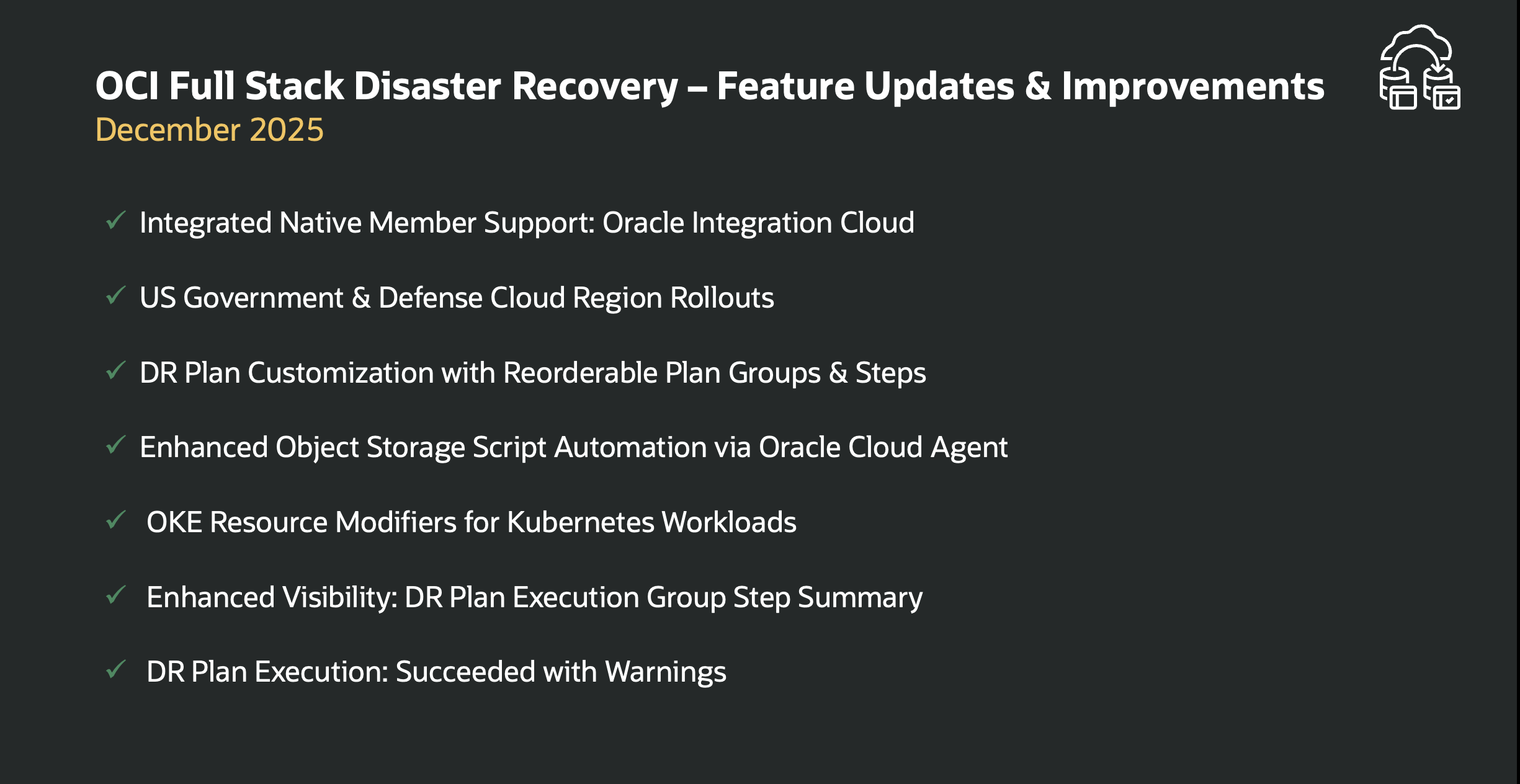 OCI Full Stack DR: Advanced Control and Smarter Recovery Operations