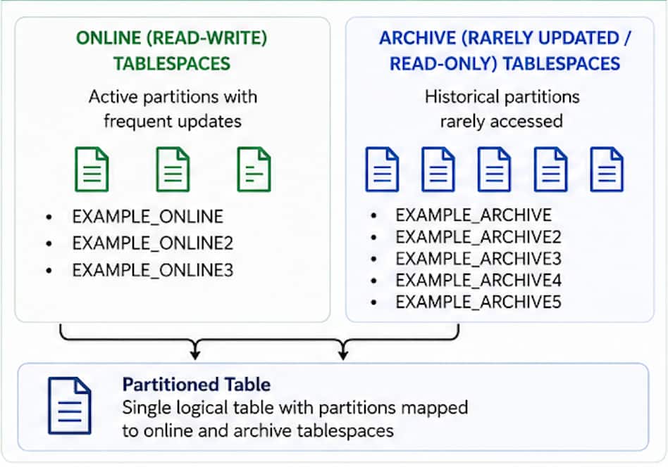 Partitioned Table with Online and Archive Tablespaces