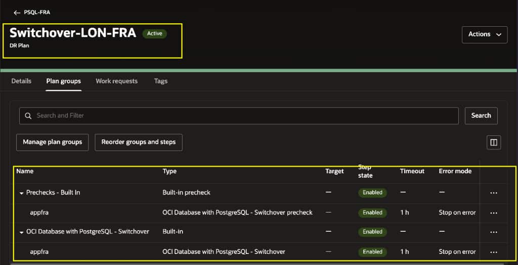 Built-in PostgreSQL Switchover plan steps