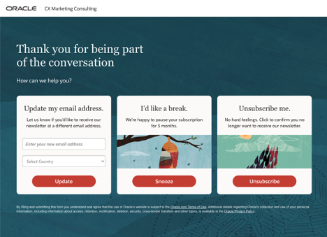 Oracle Marketing Consulting preference center