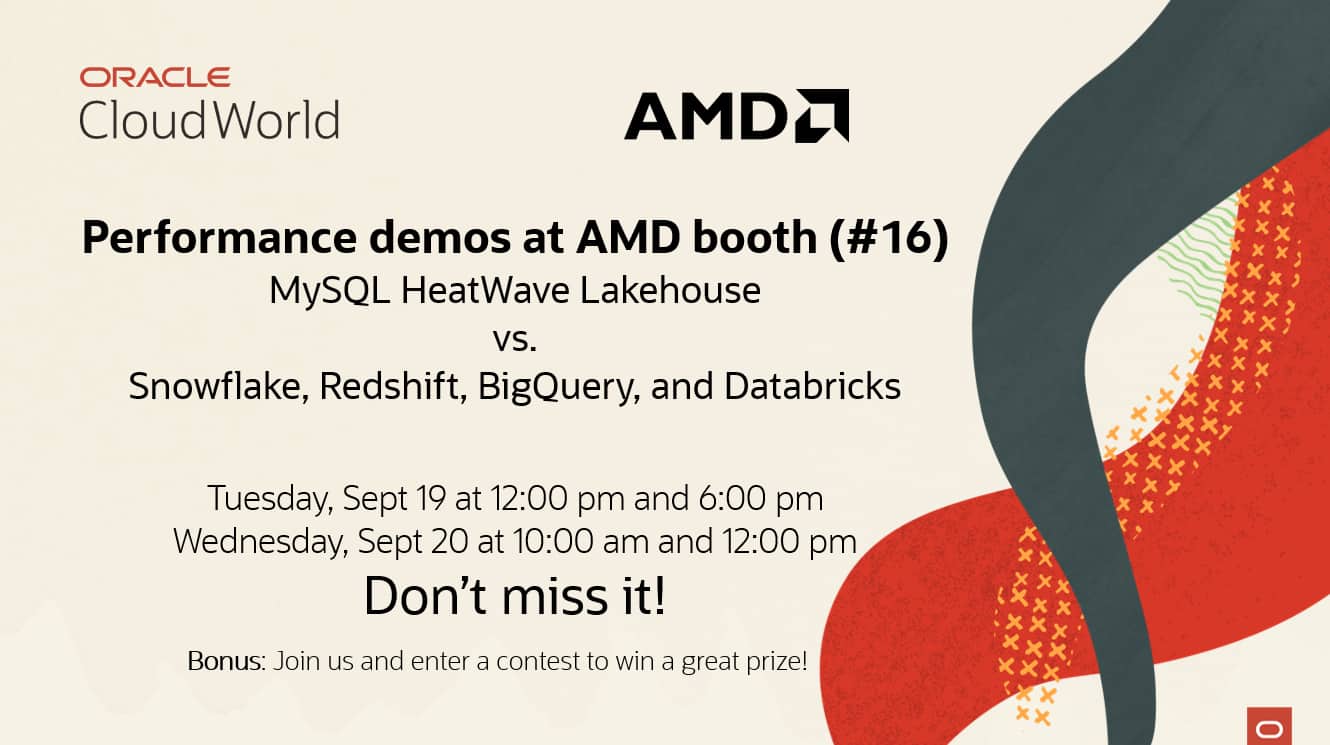 Performance demos at Oracle CloudWorld: MySQL HeatWave Lakehouse vs ...