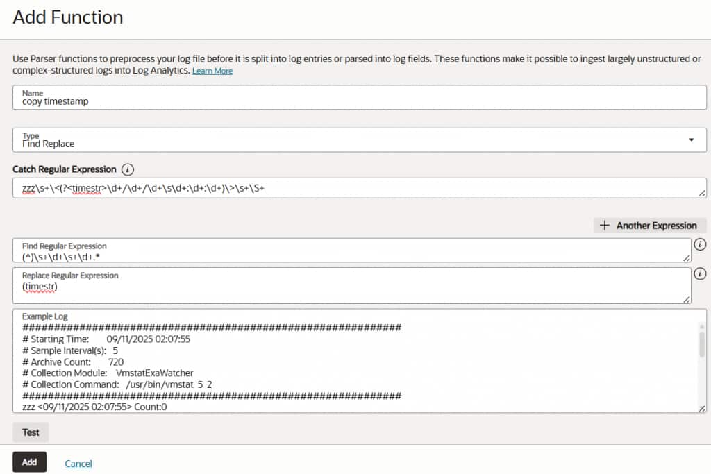 Add function in parser