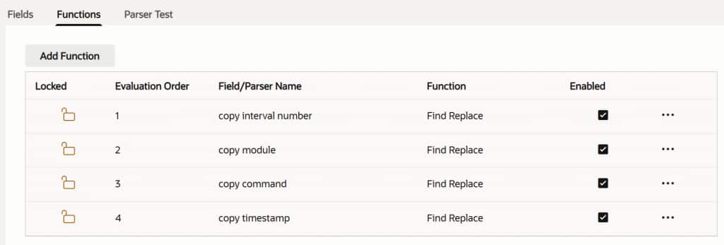 Order of functions