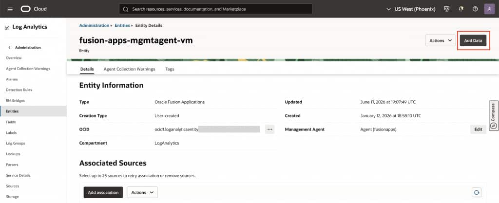 Log Analytics > Fusion Configuration > Blog6.png Start agent-based log collection by selecting Add Data for the Fusion entity