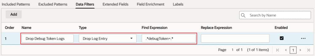 Example 4: Drop a Debug Token Log Entry