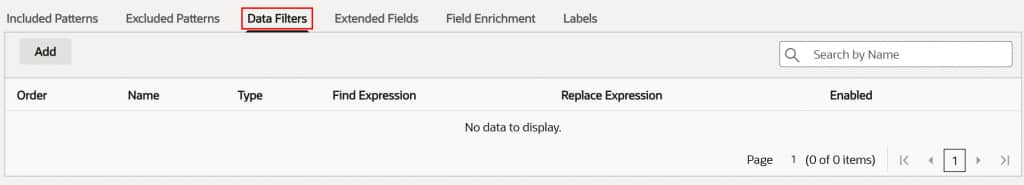 Data filters tab in the Edit Source page