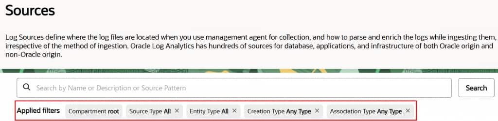 Use filters in the source listing page