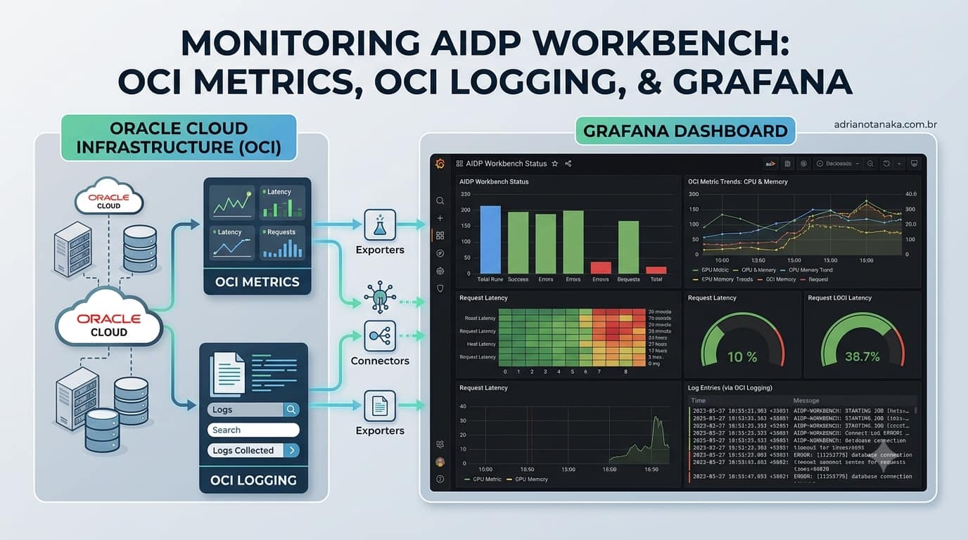Monitorando o AIDP Workbench com OCI Metrics, OCI Logging e Grafana