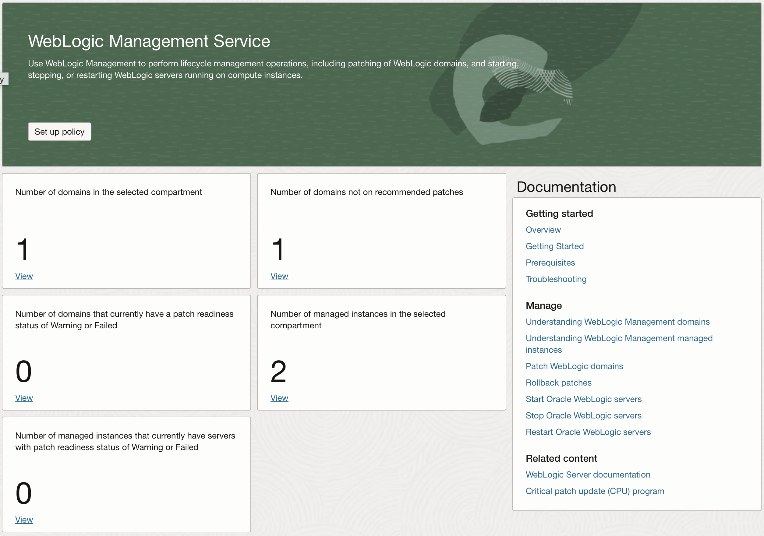 WebLogic Management Serviceを使用したWebLogic Server Patch Set Updatesの適用